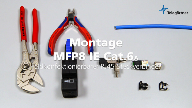 Modular-Stecker Cat6A RJ45 24-26AWG Feldkonf Schirm Litze massiv f.Rundkabel