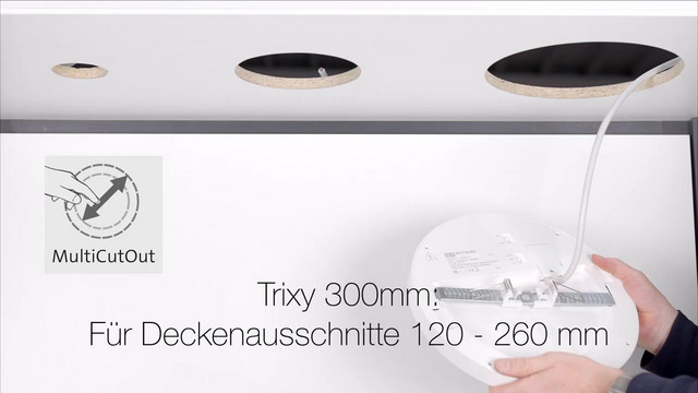 LED-Einbaustrahler 15W TRIXY 3000-4000K 1650lm Konv 1LED Kst IP20 ws mt RF:matt