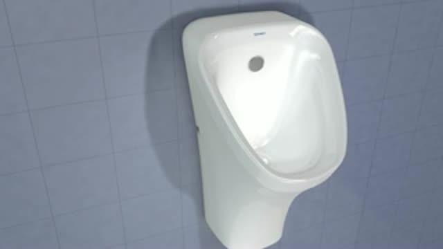 Duravit Absaug-Urinal DuraStyle 30x34cm, Zulauf von hinten, Rimless, ohne Fliege, weiß