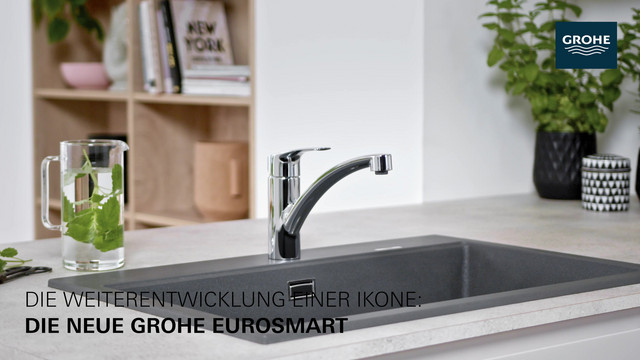 GROHE Spültisch-Einhebelmischer Eurosmart 1/2", flacher Auslauf, Durchfluss 11 l/min, chrom