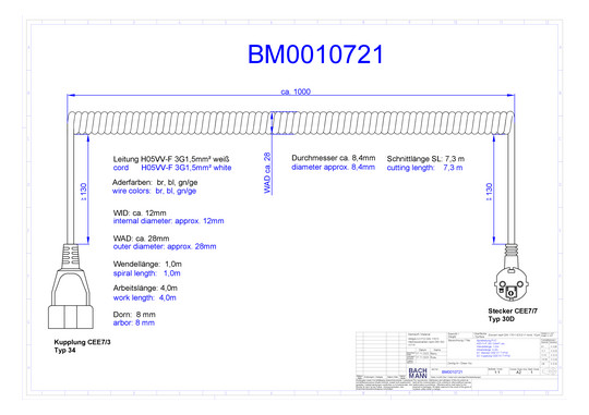 Bachmann Spiralleitung H05VV-F BM0010721 