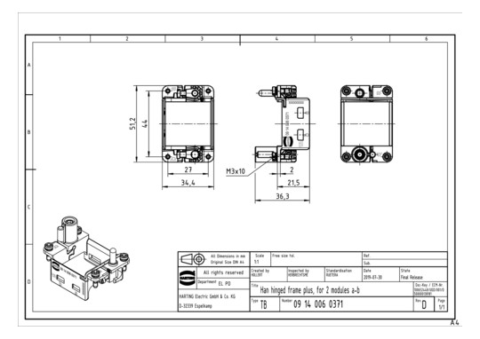 Harting Han Gelenkrahmen     09140060371 