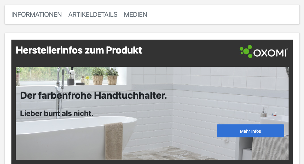 Beispiel: Story als erster Informationsblock in einem HTML-Datenblatt