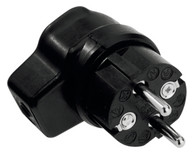 Schuko-Stecker 2-polig+E 16A PVC grau mit Tülle 250V CEE7//VII