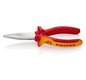 Long nose pliers flat jaws VDE 160 mm, chrome-plated, MK handle Knipex 30 16 160