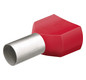 Twin wire end ferrules Plastic collar red, 2x1.0 mm², 200 pieces Knipex 97 99 372