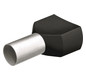 Twin wire end ferrules Plastic collar black, 2x1.5 mm², 200 pieces Knipex 97 99 373