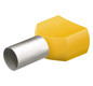 Twin wire end ferrules Plastic collar yellow, 2x6.0 mm², 50 pieces Knipex 97 99 376